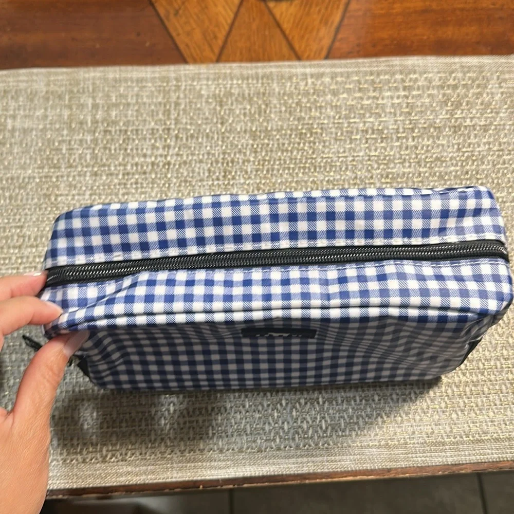 Scout Blue and White Checkered Gingham 3 Way Toiletry Bag - Picture 2 of 4
